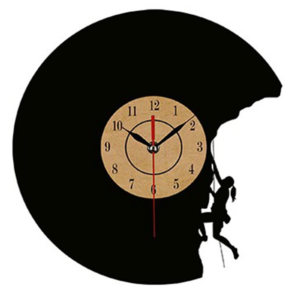 Creative Vinyl Record Wall Clock Climbing Art Clock Quartz Clock Gifts for Climbing Lovers