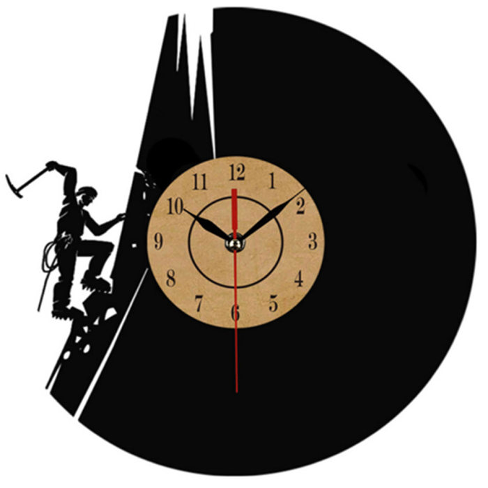 Creative Vinyl Record Wall Clock Climbing Art Clock Quartz Clock Gifts for Climbing Lovers