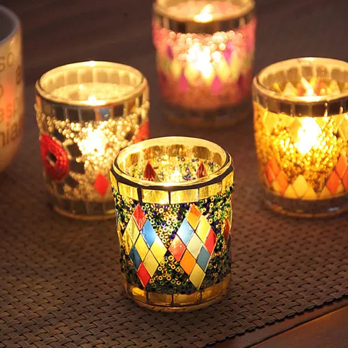 Handmade Votive Centrepiece Candle Holders Glass Crystal Tealight Holder Party Stuff
