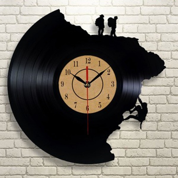 Creative Vinyl Record Wall Clock Climbing Art Clock Quartz Clock Gifts for Climbing Lovers