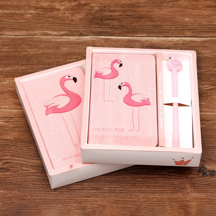 Flamingo Notebook and Pen Gift Box Kit Going Back to School Gift for Teens for Daughter : VEASOON