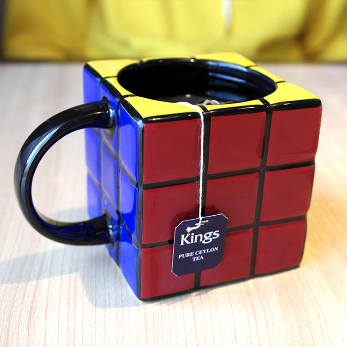Rubik's Cube Mug 3D Rubiks Magic Puzzle Game Mug Coffee Tea Novelty Gifts : VEASOON