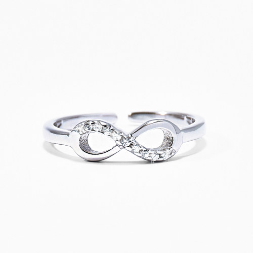 Rhinestone 925 Silver Infinity Ring Personalized Jewelry