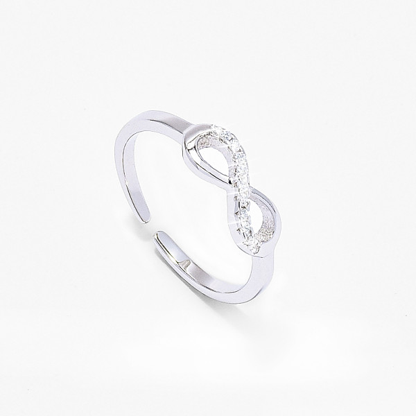 Rhinestone 925 Silver Infinity Ring Personalized Jewelry