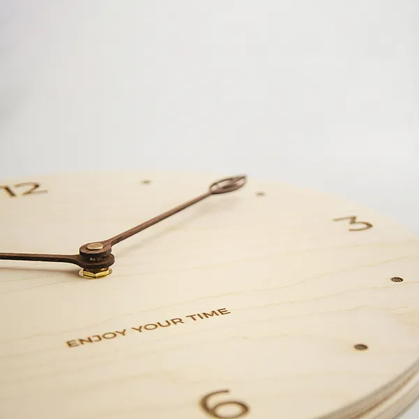 Customizable Minimalist Style Wall Clock Wood Personalized Gifts