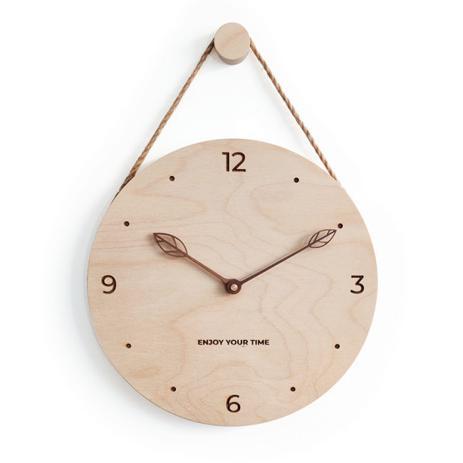 Customizable Minimalist Style Wall Clock Wood Personalized Gifts