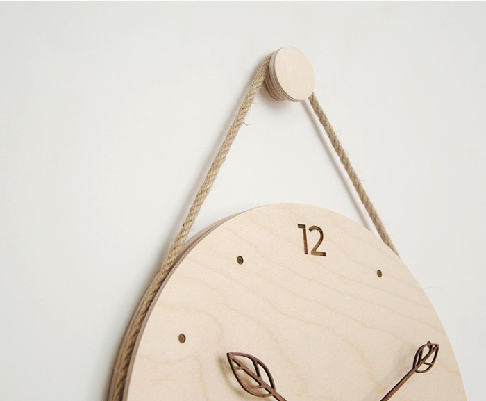 Customizable Minimalist Style Wall Clock Wood Personalized Gifts