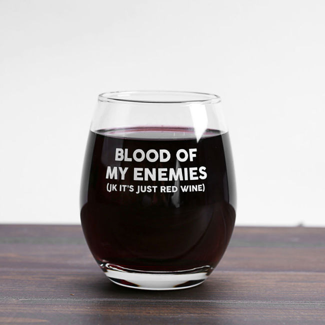 Blood of my Enemies wine glass mug 12OZ Glass coffee tea mug cup  Home Bar Beer Wine Party best gift for friends