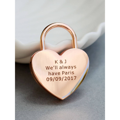 Personalized Metal Heart Shaped Lock