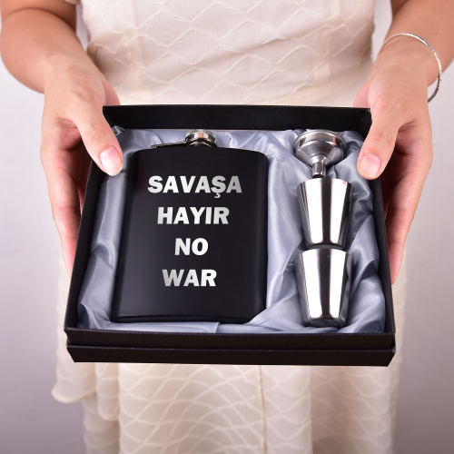 Savaşa Hayır No War Hip Flask 8oz Personalized Gifts