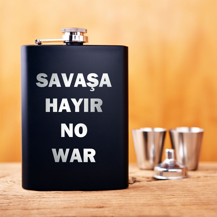 Savaşa Hayır No War Hip Flask 8oz Personalized Gifts