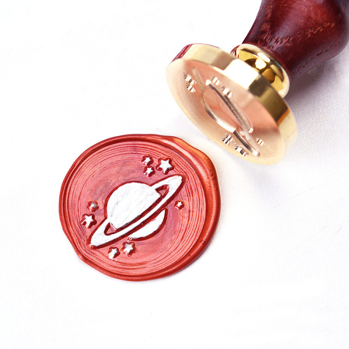 Saturn Wax Seal Stamp Firsthand and Secondhand Account Stamp Stars Sealing Stamp Kit : VEASOON