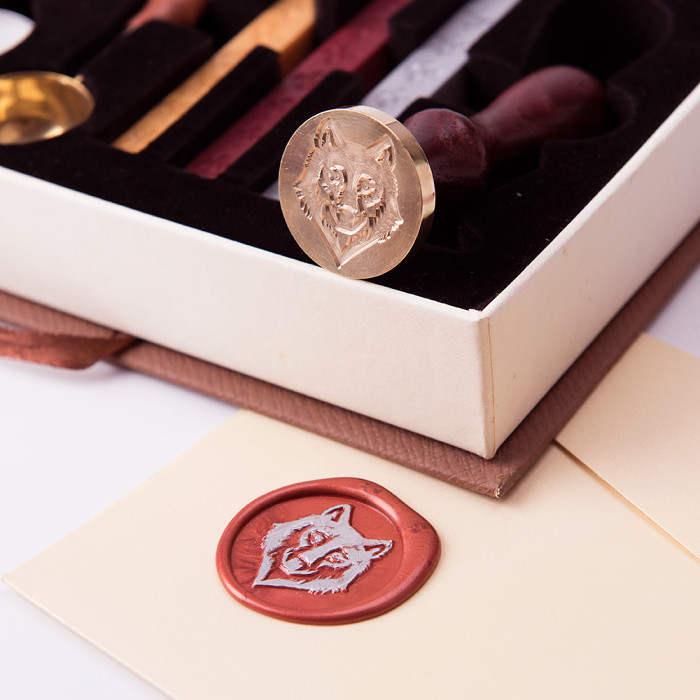 Wolf Wax Seal Stamp Kit Personalized Wolf Gifts for Wolf Lovers