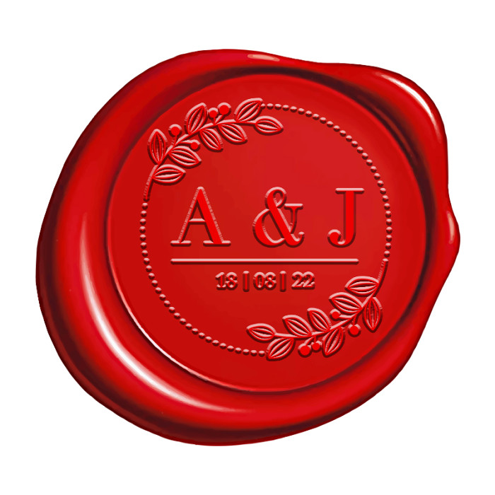 A&J Personalized Wax Seal Stamp 2 Initials Custom Sealing Stamp