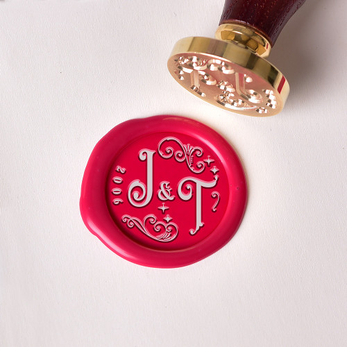 2 Initials Custom Sealing Stamp J&T Personalized Wax Seal Stamp Gifts for Couples