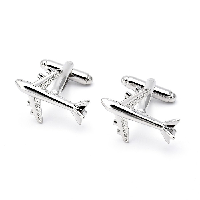 Silver Airplane Cufflinks Custom Cufflinks