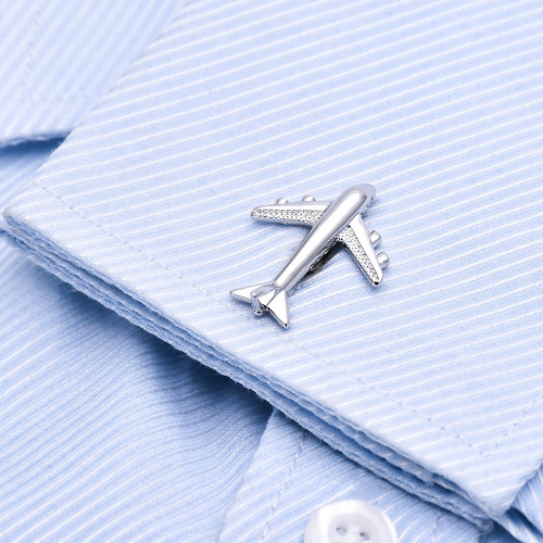 Silver Airplane Cufflinks Custom Cufflinks