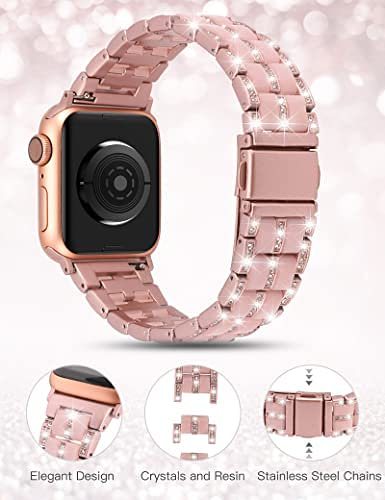 Moolia Bling Strap Compatible with Apple Watch Band 38mm 40mm 41mm 42mm 44mm 45mm 49mm Unique Diamond Design Replacement Bracelet for iWatch Series 8 7 6 5 4 3 2 1 SE
