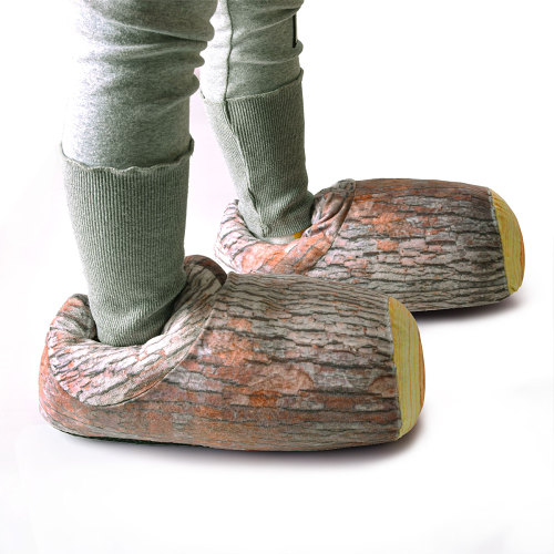 Wood Stump Slippers Winter Shoes House Slippers for Women Men Novelty Gift
