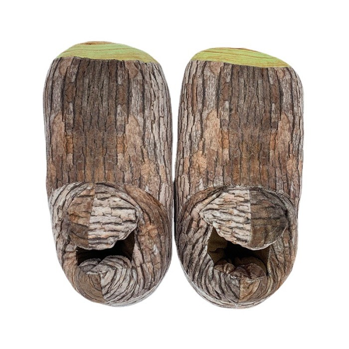 Wood Stump Slippers Shoes House Slippers for Women Men Novelty Gift