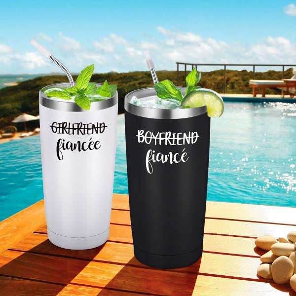 Engagement Gifts for Couples Boyfriend and Girlfriend Travel Tumbler Set