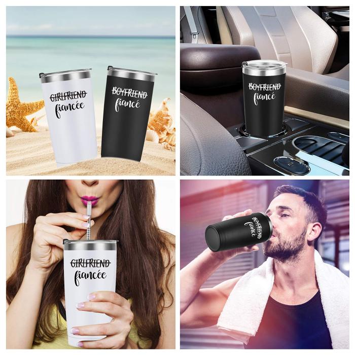 Engagement Gifts for Couples Boyfriend and Girlfriend Travel Tumbler Set