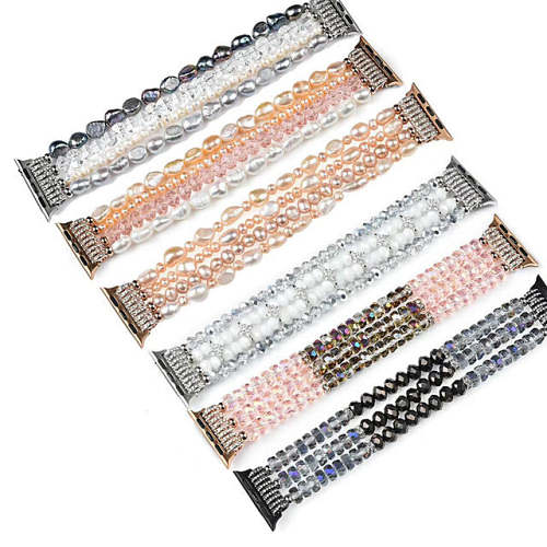 For Apple Watch All Series Fashion Pearl Wristband Strap Band