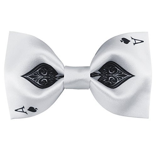 Mens Satin Silk Bowtie Poker Ace Bow Ties