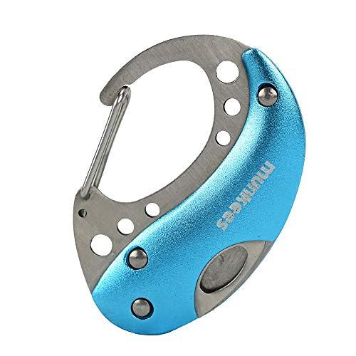 Small Carabiner Folding Knife Keychain, 2 Inch Mini Knife Key Chain, Pocket-Sized Clip On Keyring with Collapsible Blade for Camping, Hiking, Backpacking