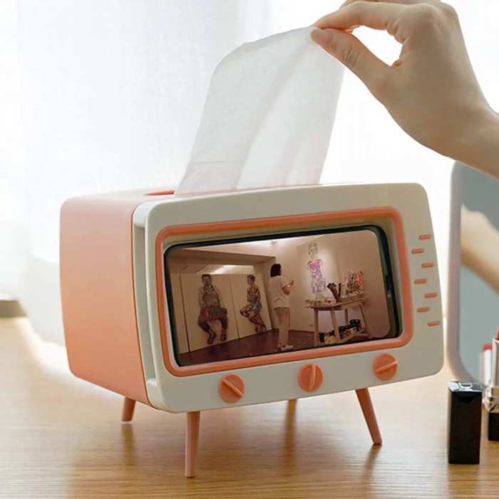 Add a touch of nostalgia to your home with this unique retro TV tissue box