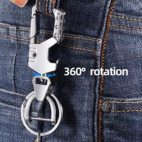 Heavy Duty Keychain Opener with 2 Keyrings Car Keychains, Multifunctional Toolbox for Men and Women Car Keychains