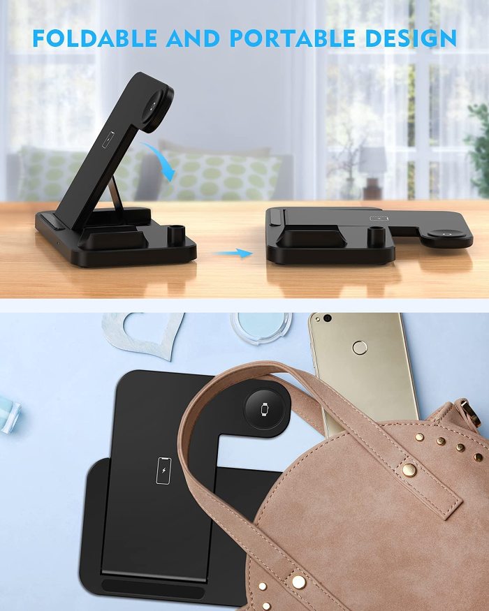 Get your charge on with this space saving 4-in-1 wireless charging station