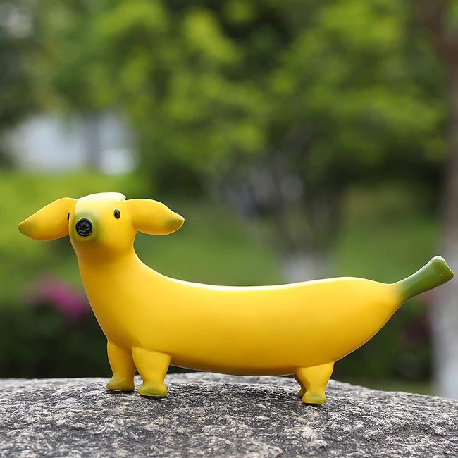 Banana Dog Garden Statues for Office Desktop Home Decorations Gifts for Dog Lovers