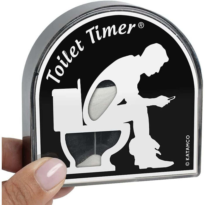 This toilet timer is a hilarious gift for anyone who spends way too long in the bathroom.