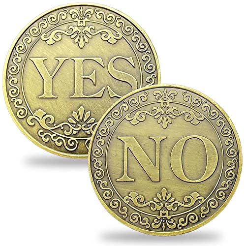 PiaoHao Yes No Letter Challenge Coin Decision Maker Coin&Collector's Medallion Souvenir,Lucky Love Wish Coin(Bronze)