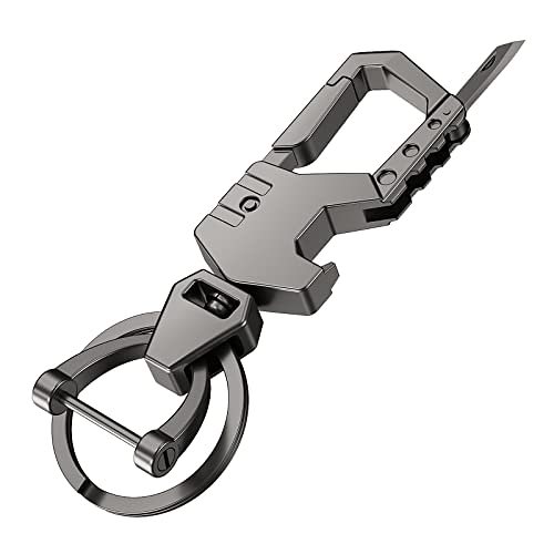Heavy Duty Keychain Opener with 2 Keyrings Car Keychains, Multifunctional Toolbox for Men and Women Car Keychains
