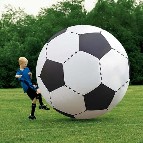 the world's largest inflatable soccer ball
