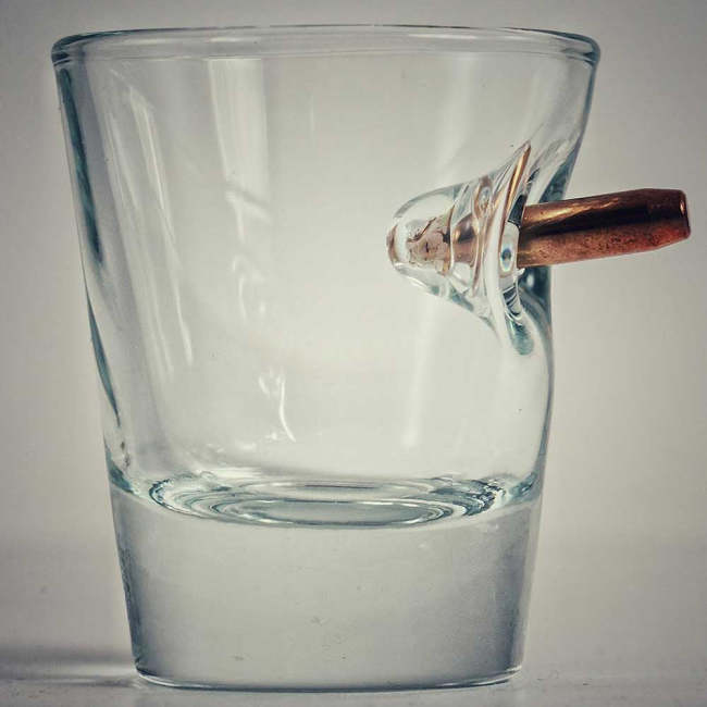 Shot Glass With Real Bullet