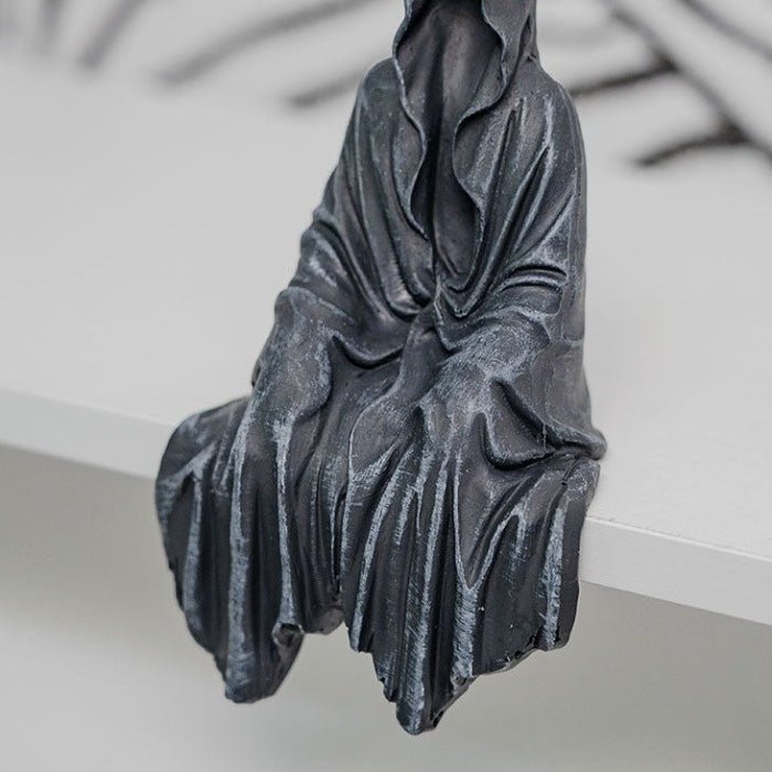 Mysterious Black Cloaked Figure Ornament