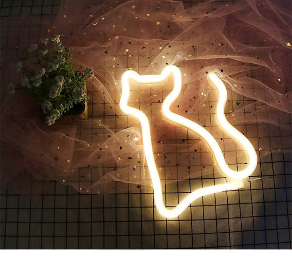 LED Neon Bat Heart Cat Light