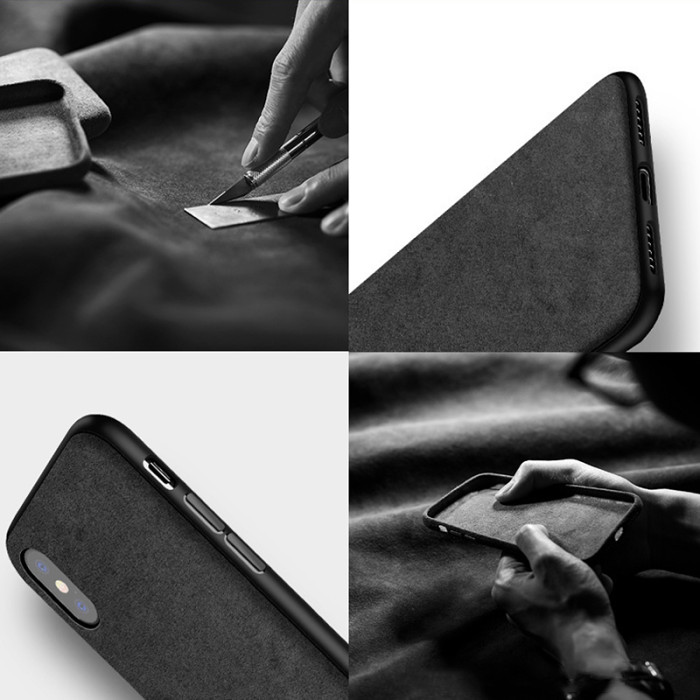 Alcantara iPhone Case iPhone 7 11 12 Pro 13 14 Max Case Personalized Genuine Leather Phone Case