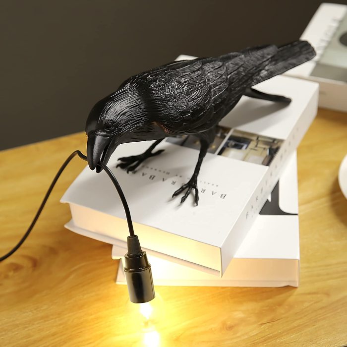 The Edgar Allen Crow Lamp