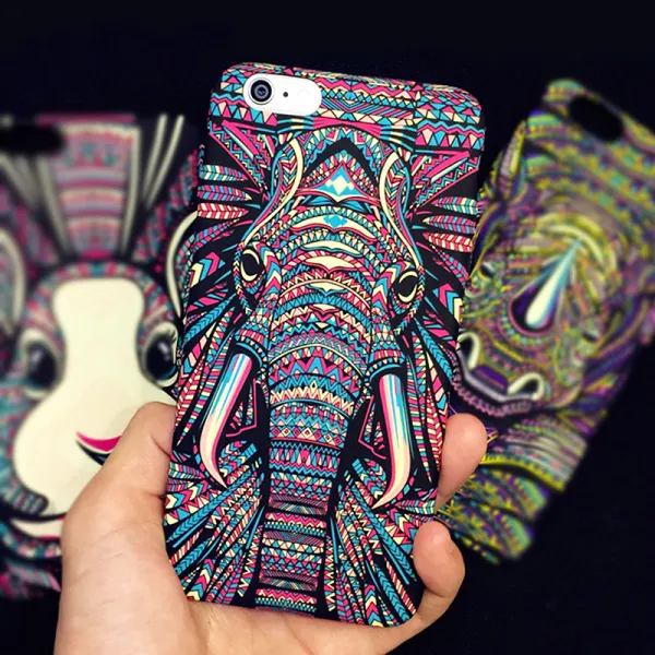 Aztec Elephant iPhone Case Luminous Phone Cases iPhone 15 Cases