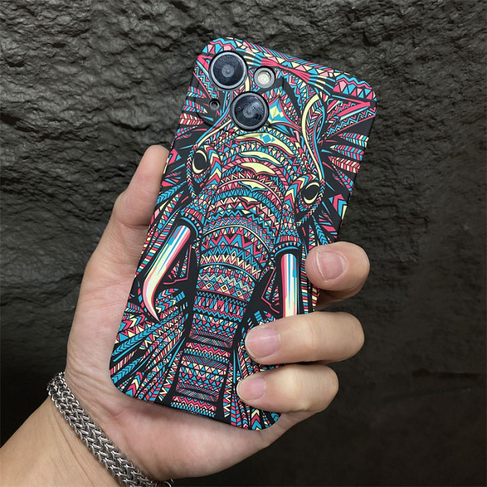 Aztec Elephant iPhone Case Luminous Phone Cases iPhone 15 Cases