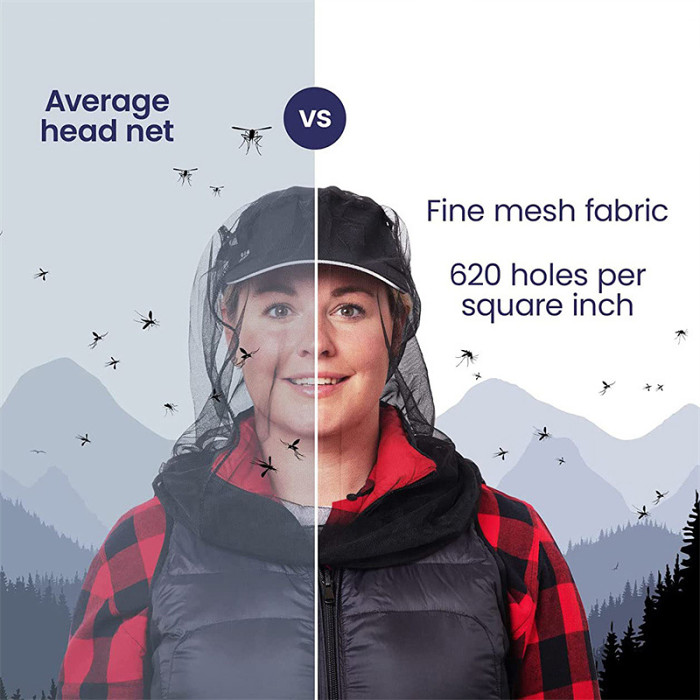 Mosquito Head Net Outdoor Hiking Camping Insect Bee Proof Fishing Mosquito Proof Nets: VEASOON