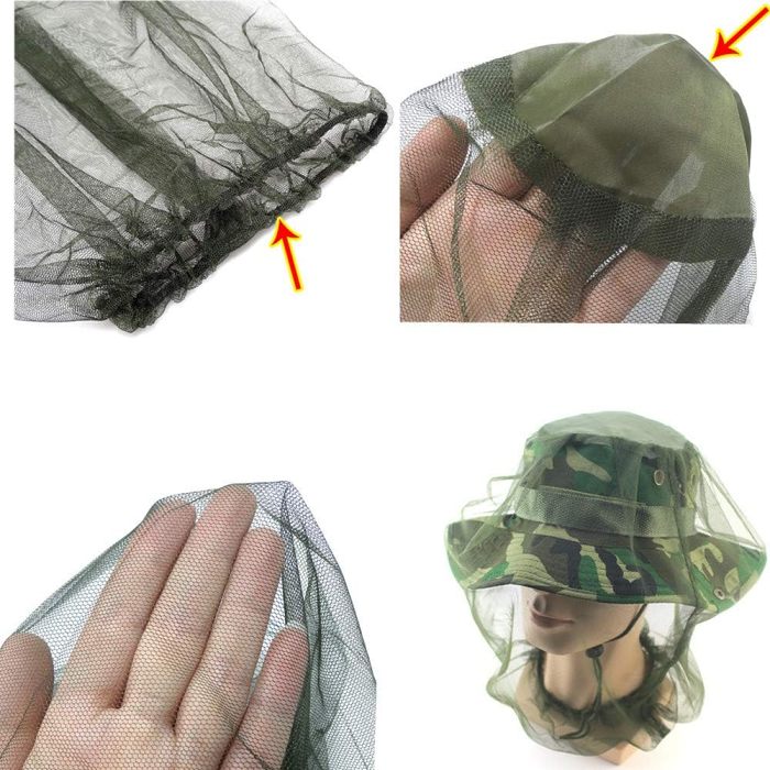 Mosquito Head Net Outdoor Hiking Camping Insect Bee Proof Fishing Mosquito Proof Nets: VEASOON