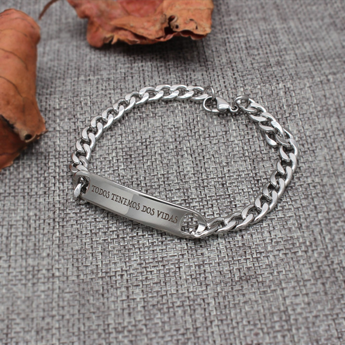 Personalized Steel Chain Bracelet