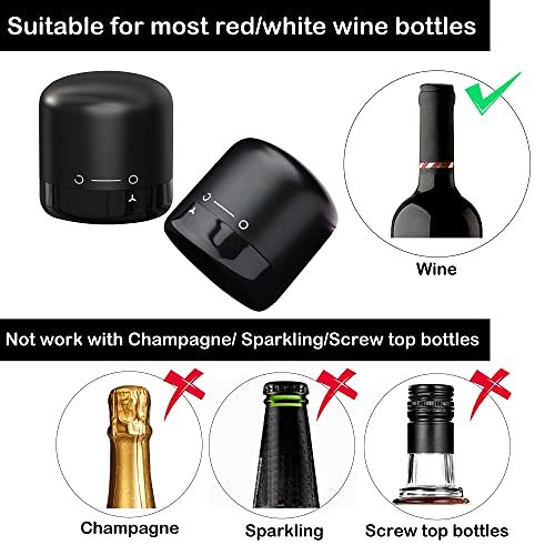 Wine Stoppers for Wine Bottles, Twist Lock, Reusable Corks with Silicone, Wine Accessories Gift for Wine Lovers