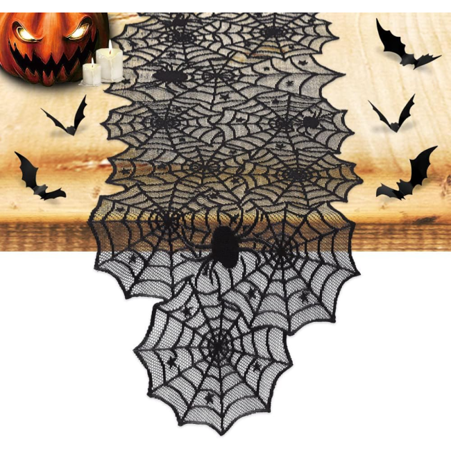 Spider Web Table Runner Halloween Gifts Table Decor Centrepiece