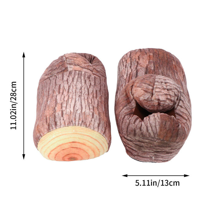 Wood Stump Slippers Winter Shoes House Slippers for Women Men Novelty Gift